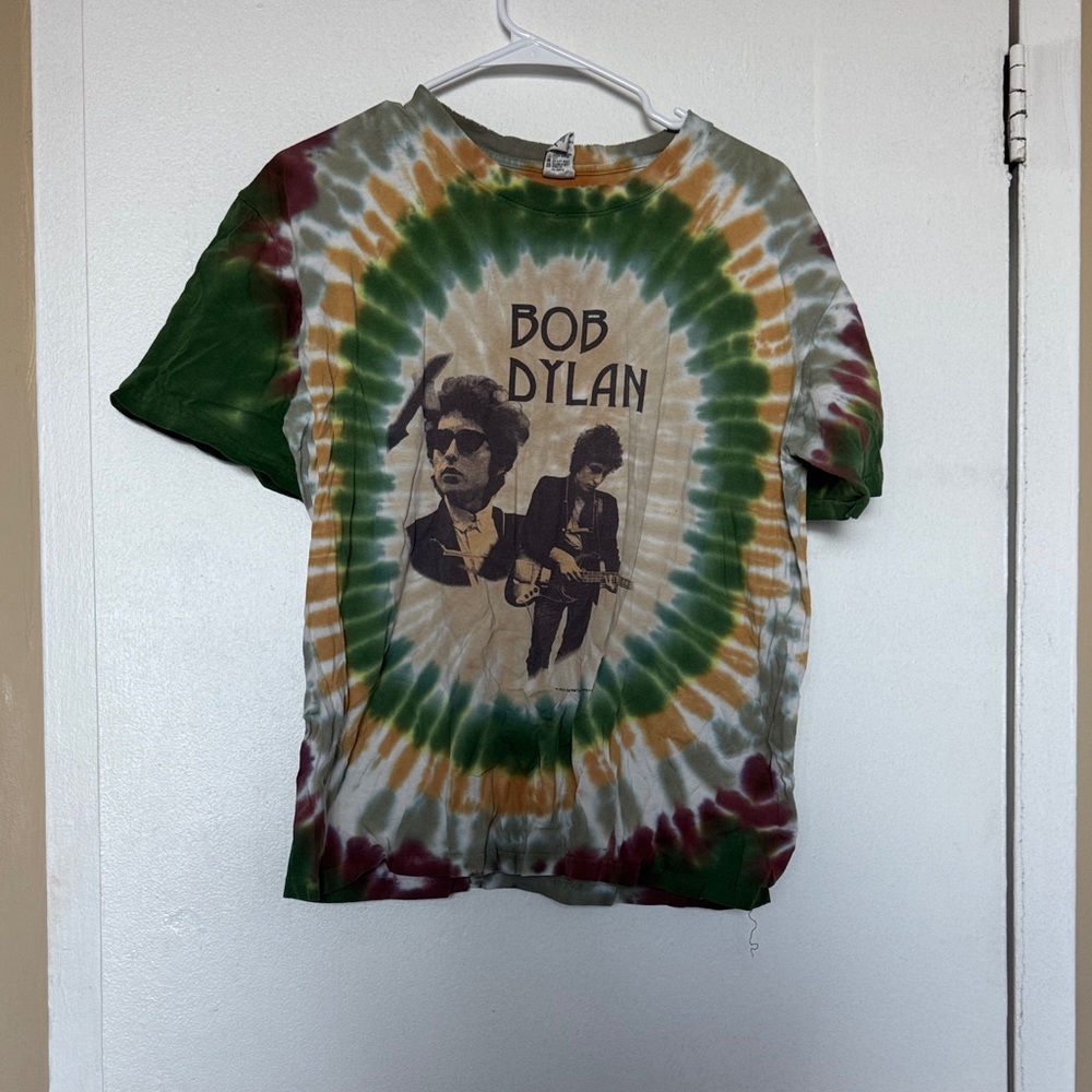 Bob Dylan Tie-Dye T-Shirt - Green, Orange, White